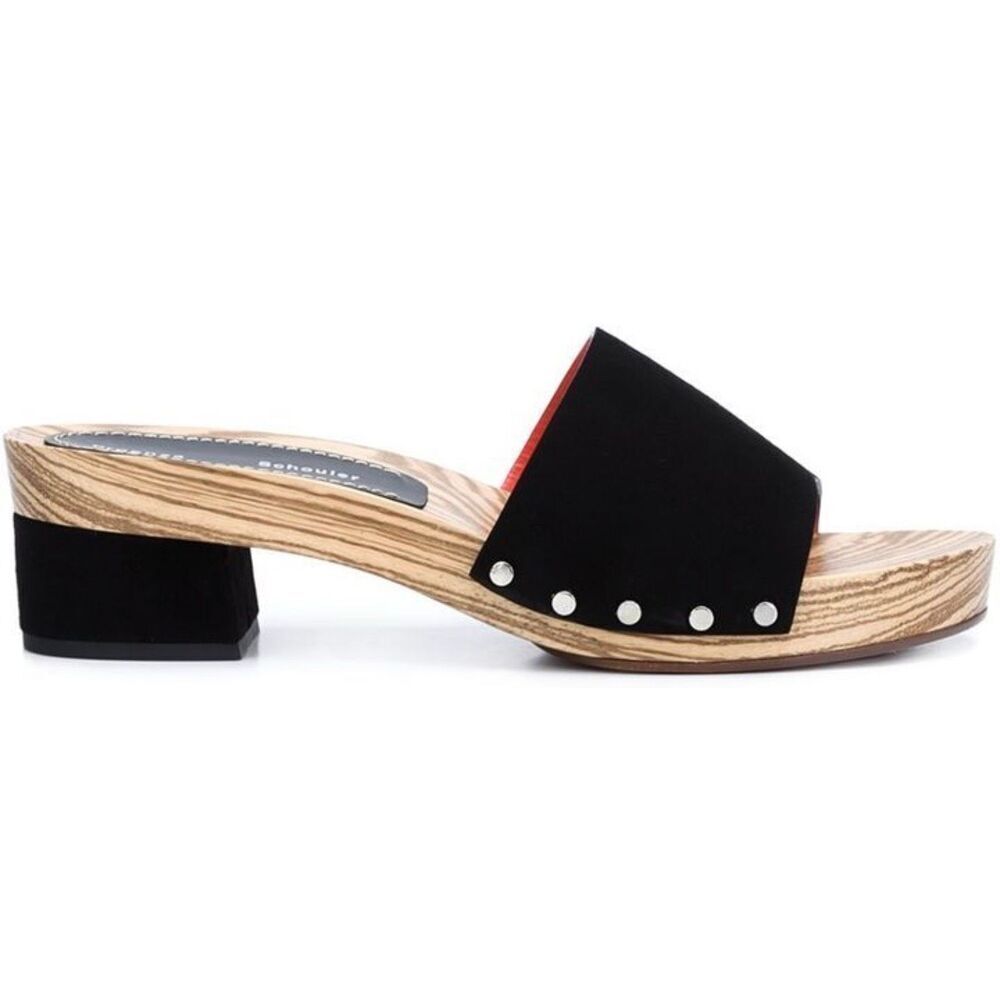 Proenza Schouler Suede Clog Sandals | Black in 37